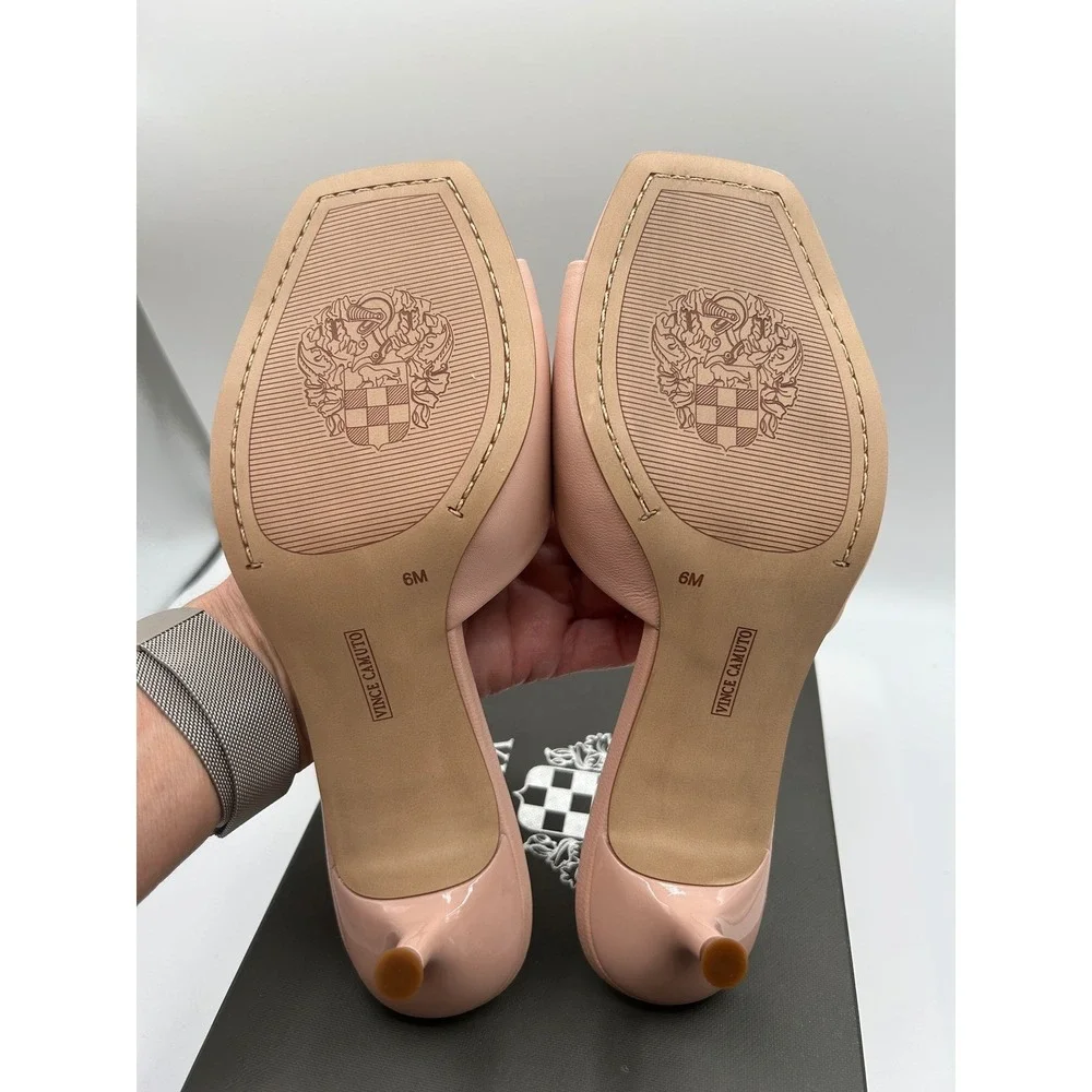 Vince Camuto Faiza Mules,Womens 6M,Pale Peony Pink Leather,Kitten Heel,(NIB) - Picture 5 of 14